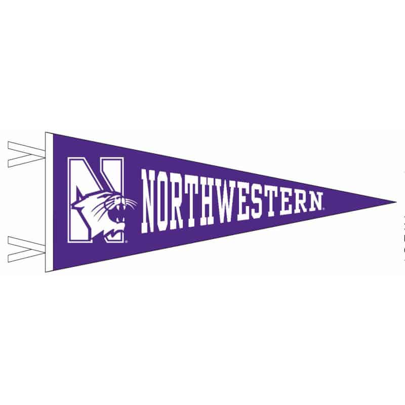 Northwestern Wildcats Wool Felt Pennant with the Mascot Design (6X15)