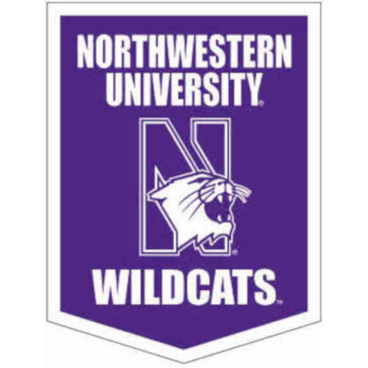 Northwestern Wildcats Wool Felt Vertical Podium Rafter Banner with Mascot Design (18"X24")