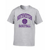 Northwestern University Wildcats Grey Short Sleeve Tee Shirt with Basketball Design