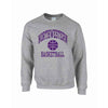 Northwestern University Wildcats Grey Crewneck Sweatshirt with Basketball Design