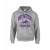 Northwestern Wildcats Men's Grey Hooded Sweatshirt with Swimming Design