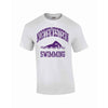Northwestern Wildcats Youth White Short Sleeve Tee Shirt with Swimming Design