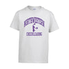 Northwestern University Wildcats White Short Sleeve Tee Shirt with Cheerleading Design
