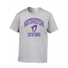 Northwestern University Wildcats Grey Short Sleeve Tee Shirt with Diving Design