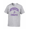 Northwestern Wildcats Grey Short Sleeve Tee Shirt with Gymnastics Design