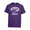 Northwestern Wildcats Men's Purple Short Sleeve Tee Shirt with Rugby Design