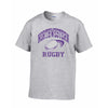 Northwestern Wildcats Men's Grey Short Sleeve Tee Shirt with Rugby Design