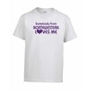 Northwestern Wildcats Youth White Short Sleeve Tee Shirt with "Somebody From Northwestern Loves Me" Design