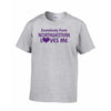 Northwestern Wildcats Youth Grey Short Sleeve Tee Shirt with "Somebody From Northwestern Loves Me" Design