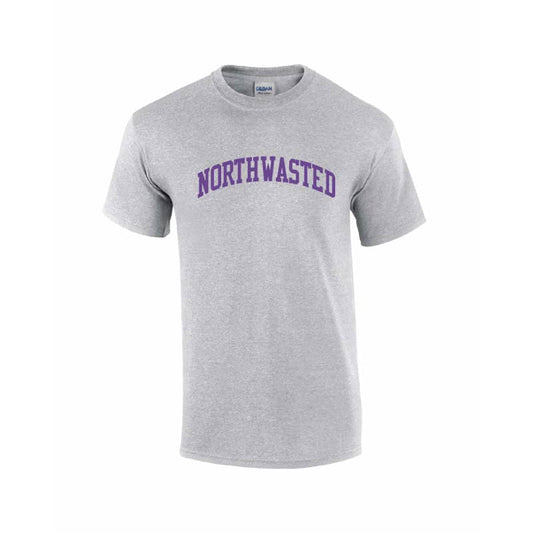 Youth Grey Short Sleeve Tee Shirt with "Northwasted" Design