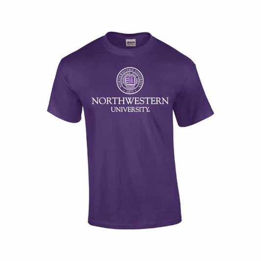Northwestern Wildcats Youth Purple Short Sleeve Tee Shirt with Northwestern University Seal Design