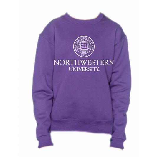 Northwestern Wildcats Men's Purple Crewneck Sweatshirt with Northwestern University Seal Design