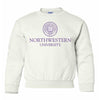 Northwestern University Wildcats Youth White Crewneck Sweatshirt with Northwestern University Seal Design