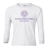 Northwestern Wildcats Men's White Long Sleeve Tee Shirt with Northwestern University Seal Design