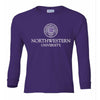 Northwestern University Wildcats Youth Purple Long Sleeve Tee Shirt with Northwestern University Seal Design