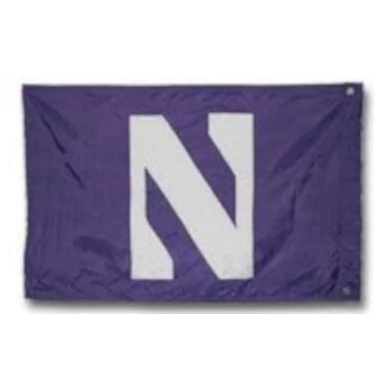Northwestern University Wildcats Premium 6'X10' Purple Flag with Sewn on N