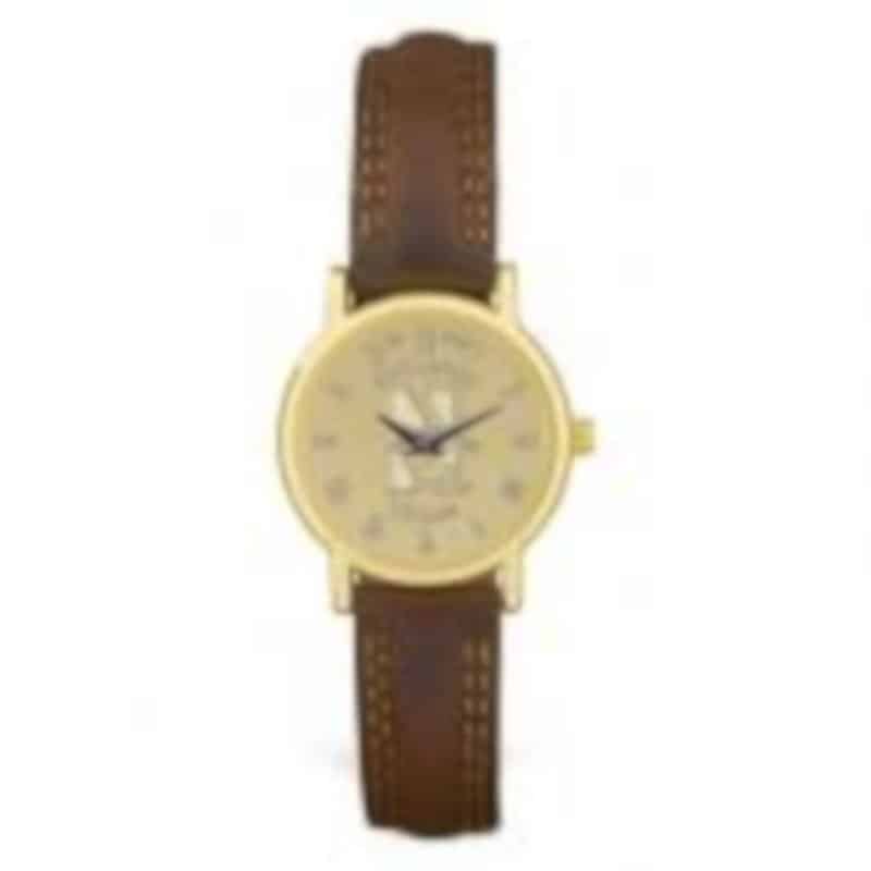 Northwestern Wildcats Mascot Design Gold Medallion Ladies Wristwatch