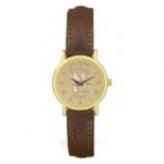 Northwestern Wildcats Mascot Design Gold Medallion Ladies Wristwatch