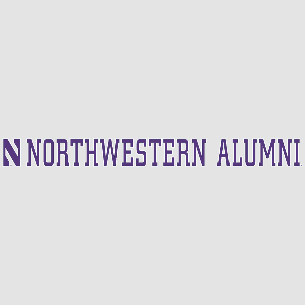 Northwestern University Wildcats Alumni Outside Application Long Decal with Stylized N Design