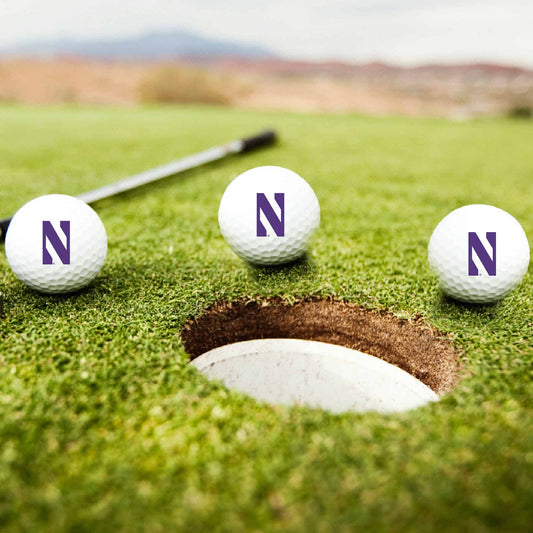 Northwestern University Wildcats Golf Ball Pack of 3 with Stylized N Design