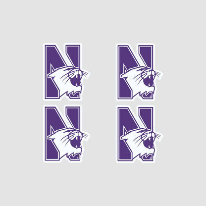 Northwestern University Wildcats Outside Application Decal Set of Four N-cat Designs-1