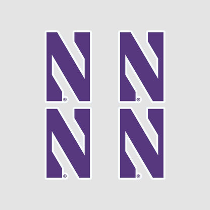 Northwestern University Wildcats Outside Application Decal Set of Four Stylized N Designs-2
