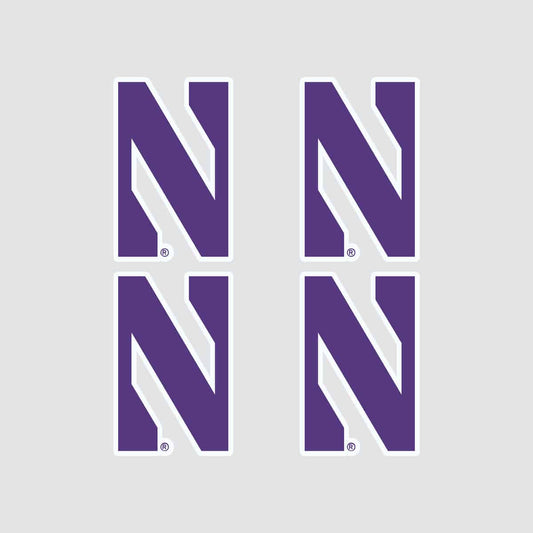 Northwestern University Wildcats Outside Application Decal Set of Four Stylized N Designs-2