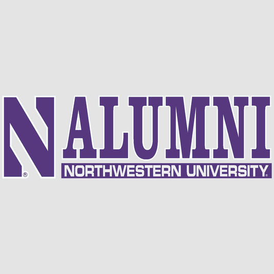 Northwestern University Wildcats Alumni Stylized N Bard Design Outside Application Decal -2