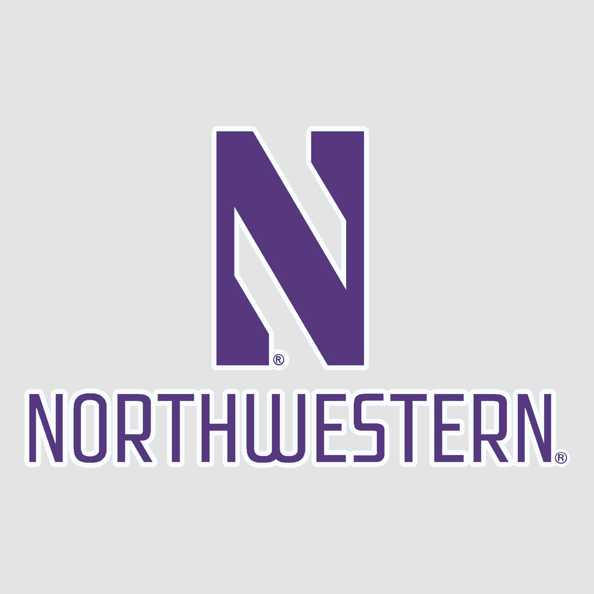 Northwestern University Wildcats Stylized N & Northwestern Outside Application Decal -2