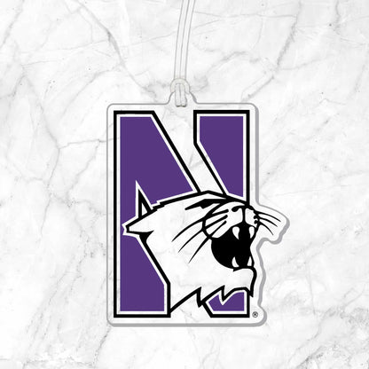 Northwestern University Wildcats Laser Cut Acrylic Luggage Tag with N-Cat Design-2