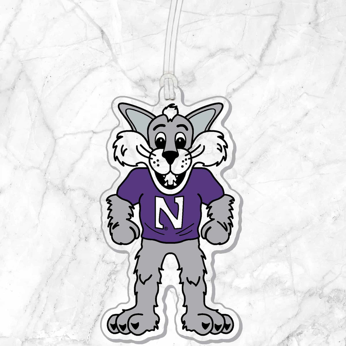 Northwestern University Wildcats Laser Cut Acrylic Luggage Tag with Willie the Wildcat Desig-2