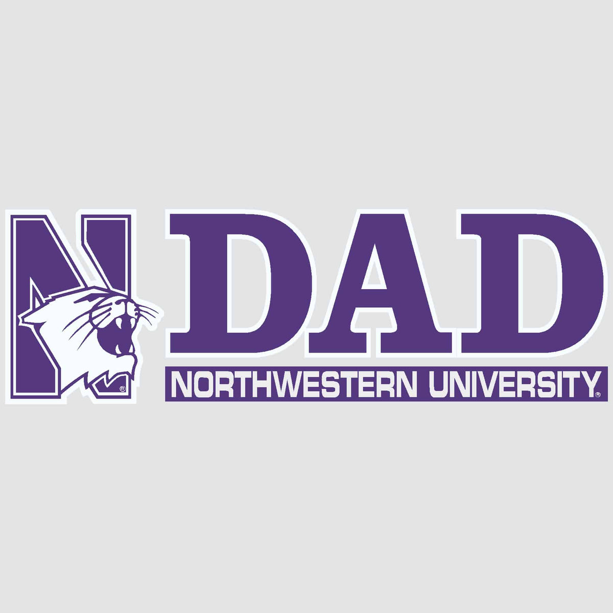 Northwestern University Wildcats Outside Application Decal with N-Cat & Dad Design-3
