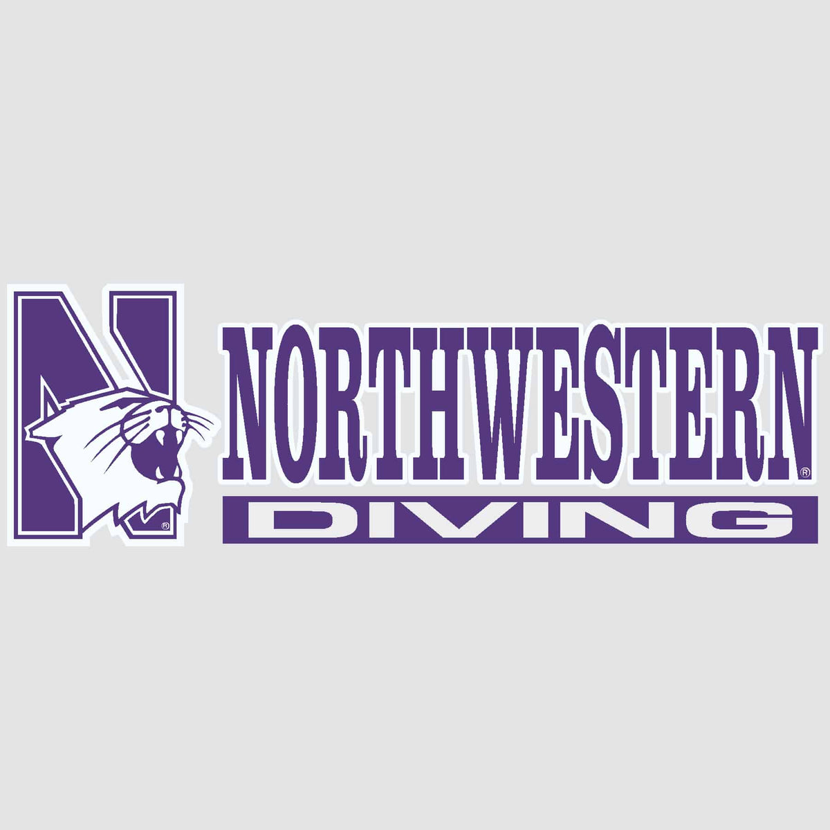 Northwestern University Wildcats Diving Outside Application Decal-2