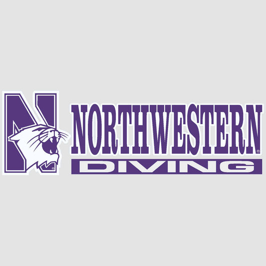 Northwestern University Wildcats Diving Outside Application Decal-2