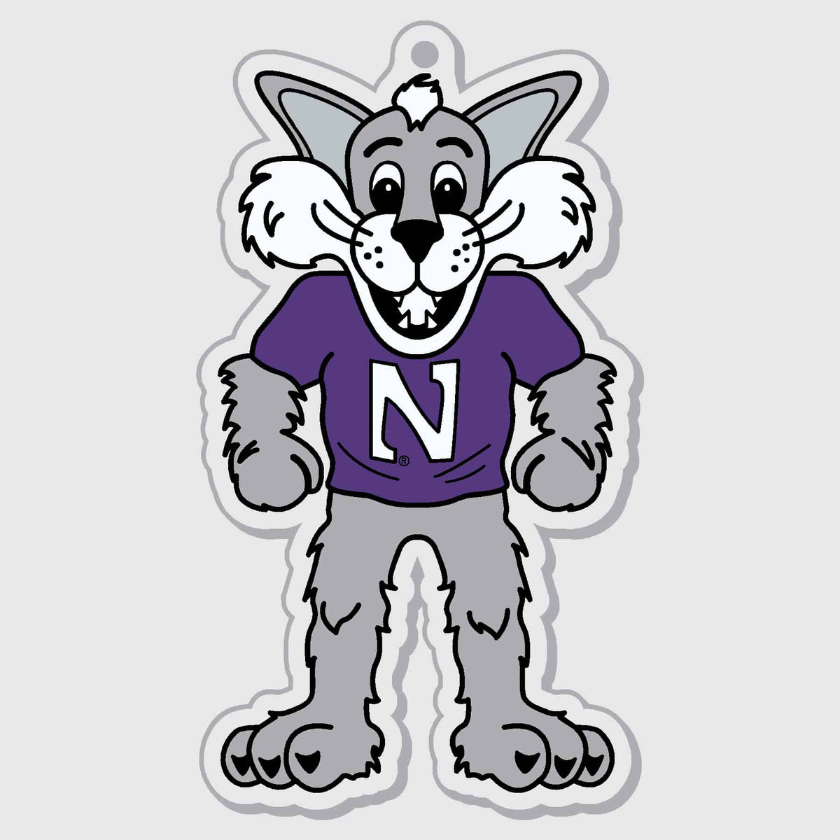 Northwestern University Wildcats Laser Cut Acrylic Willie the Wildcat Ornament-2