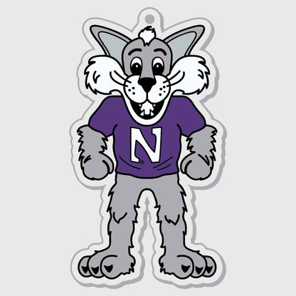 Northwestern University Wildcats Laser Cut Acrylic Willie the Wildcat Ornament-2