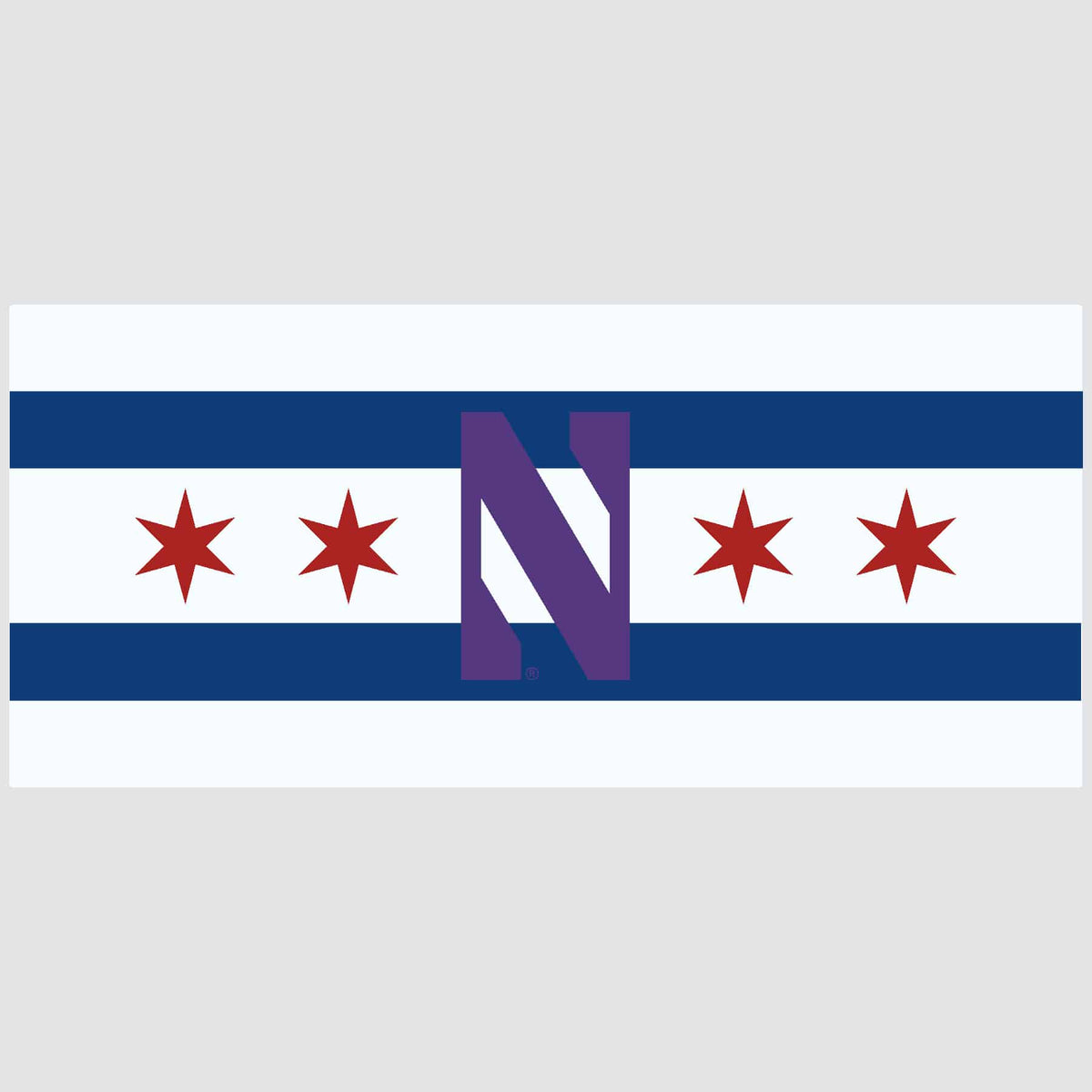Northwestern University Wildcats Outside Application Decal with Chicago Flag & Stylized N Design -2