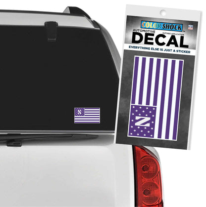 Northwestern University Wildcats Outside Application Decal with Purple US Flag & Stylized N Design