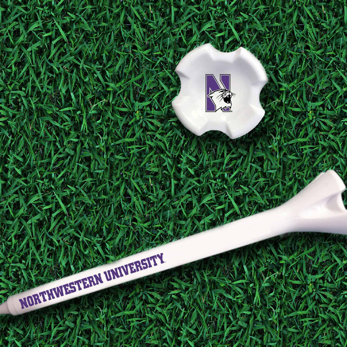 Northwestern University Wildcats Pack of Ten Golf Tees with N-Cat Design -2
