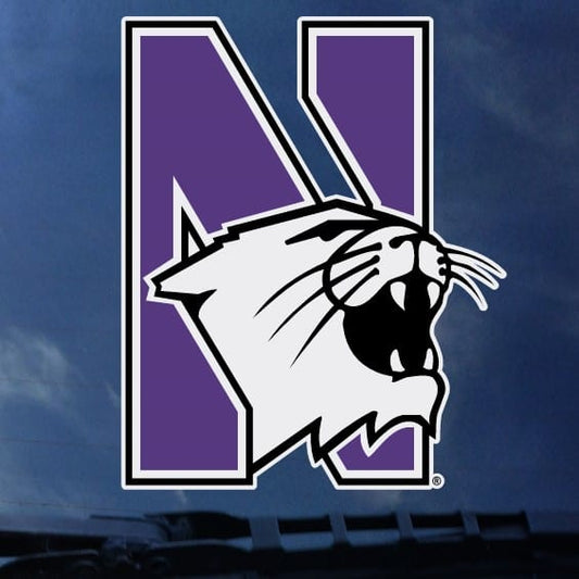 Northwestern University Wildcats Full Color Outside Application Decal with N-Cat Design 4.5" High