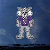 Northwestern University Wildcats Willie the Wildcat Design Outside Application Decal 6" High