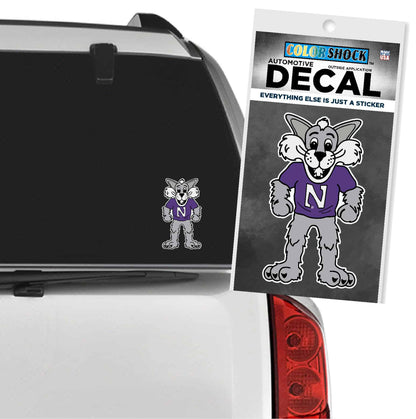 Northwestern University Wildcats Full Color Outside Application Decal with Willie the Wildcat Design 6" High-2