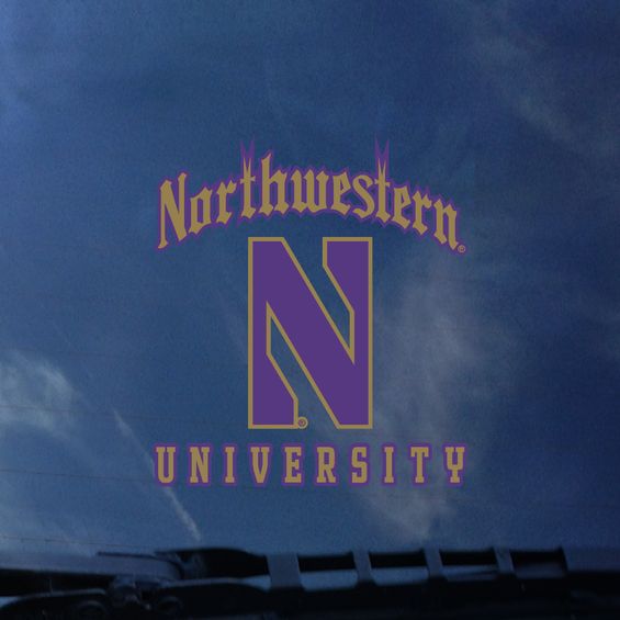 Northwestern University Wildcats Outside Application Decal with Gothic Northwestern University Design with Stylized N
