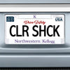 Northwestern I Kellogg Chrome License Plate Frame with White Laser Cut Insert