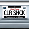 Northwestern I Kellogg Chrome License Plate Frame with Black Laser Cut Insert