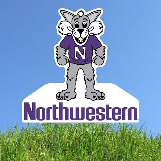 Northwestern University Wildcats Large Willie the Wildcat Yard Sign