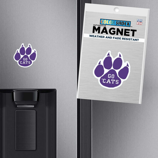 Northwestern University Wildcats Small Paw Design Go 'Cats Magnet 2.5"-3