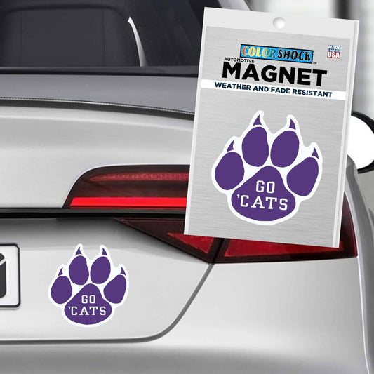 Northwestern University Wildcats 4.5" Paw Design Go 'Cats Magnet -3