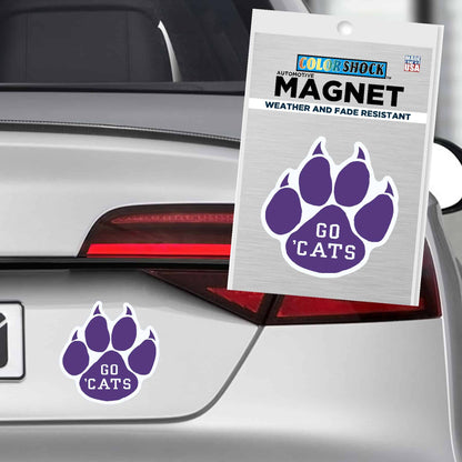 Northwestern University Wildcats 4.5" Paw Design Go 'Cats Magnet -3