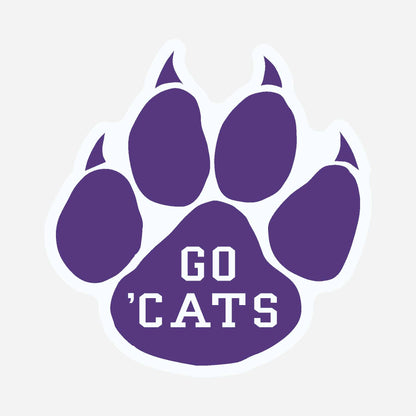 Northwestern University Wildcats 6.5" Paw Design Go 'Cats Magnet